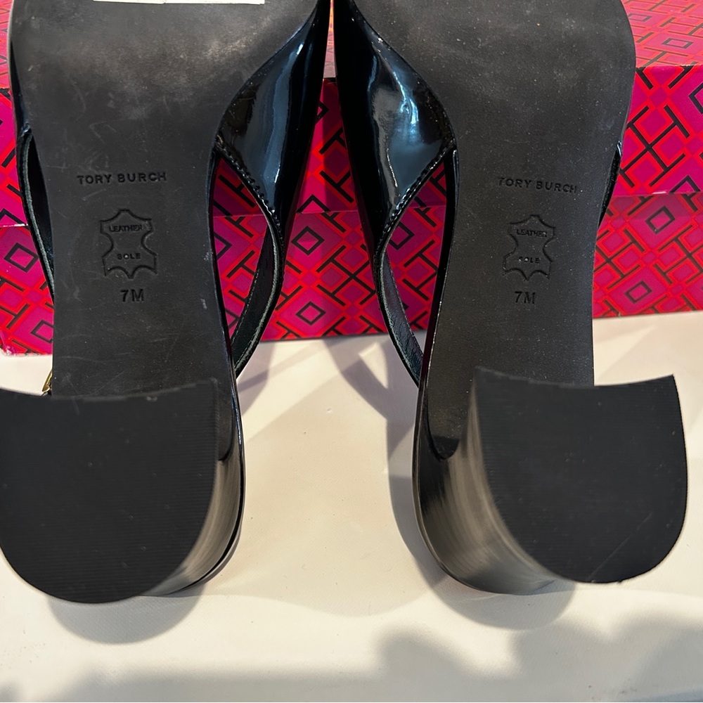 Tory Burch 55 mm Jessa Slingback Shoes Patent Leather, Size 7, New with Box - Picture 10 of 11